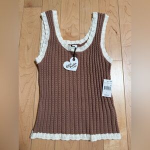 NWT Brown and Cream Knit Tank Top